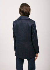 Caban Héritage femme en laine Mérinos - SAINT JAMES x Atelier Tuffery (INDIGO/CHANVRE)