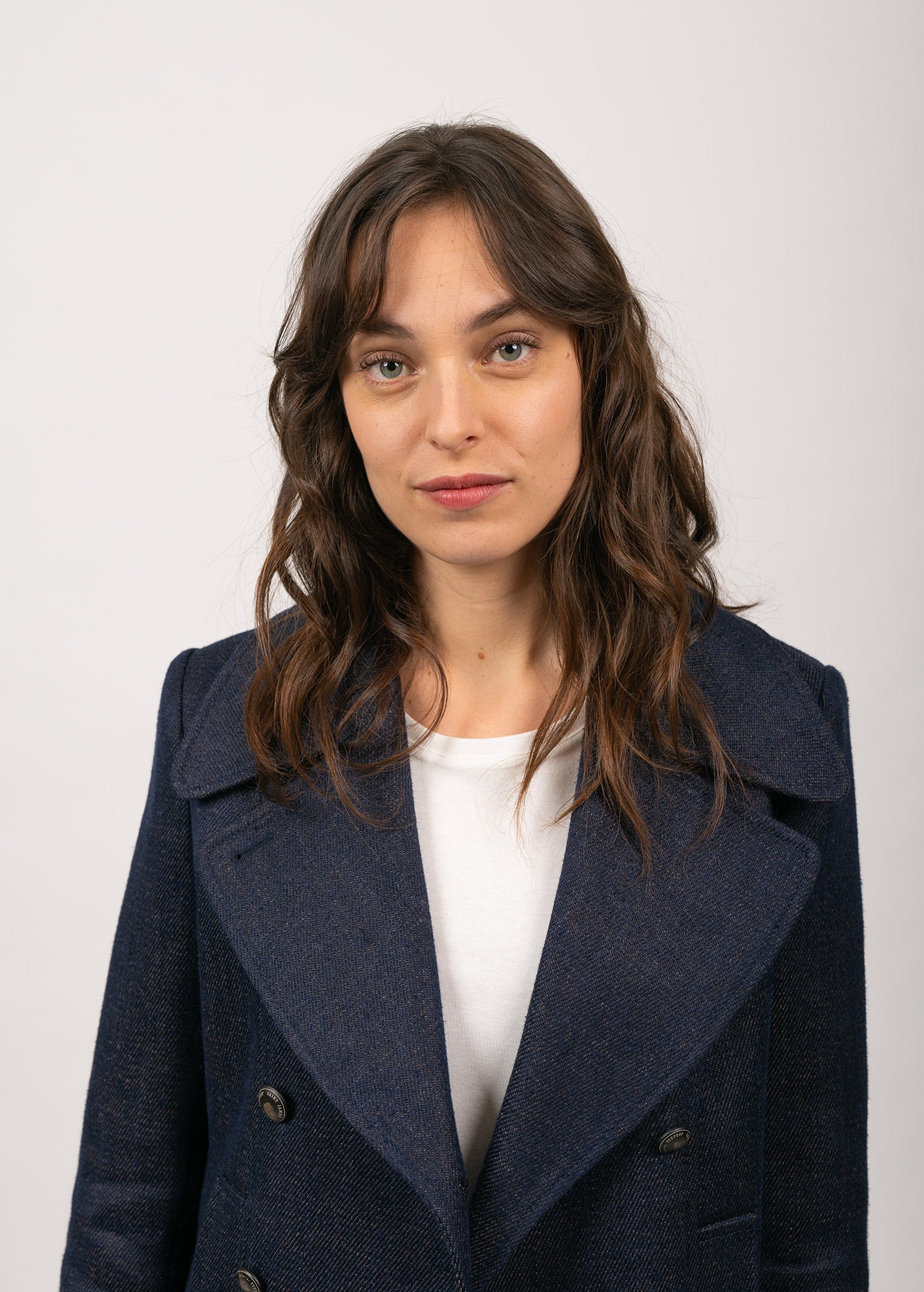 Caban Héritage femme en laine Mérinos - SAINT JAMES x Atelier Tuffery (INDIGO/CHANVRE)