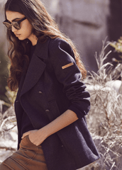 Caban Héritage femme en laine Mérinos - SAINT JAMES x Atelier Tuffery (INDIGO/CHANVRE)