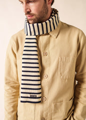 Echarpe rayée Scarf - en laine (ECRU/MARINE)