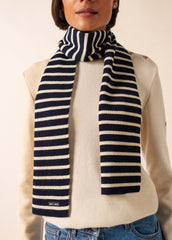 Echarpe rayée Scarf - en laine (MARINE/ECRU)