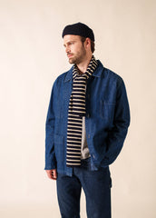Echarpe rayée Scarf - en laine (MARINE/ECRU)