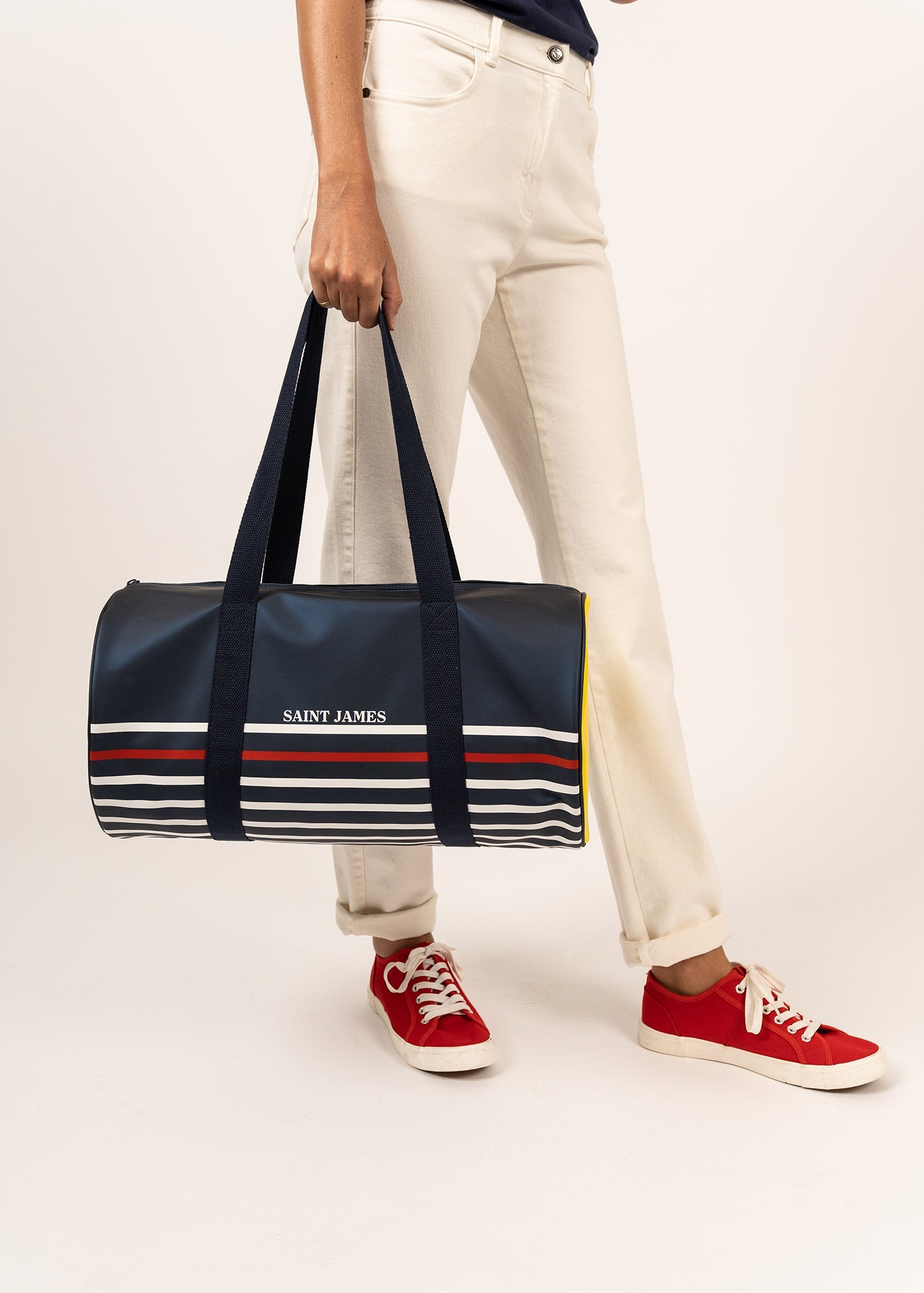 Sac bowling rayé (MARINE/CIRE)