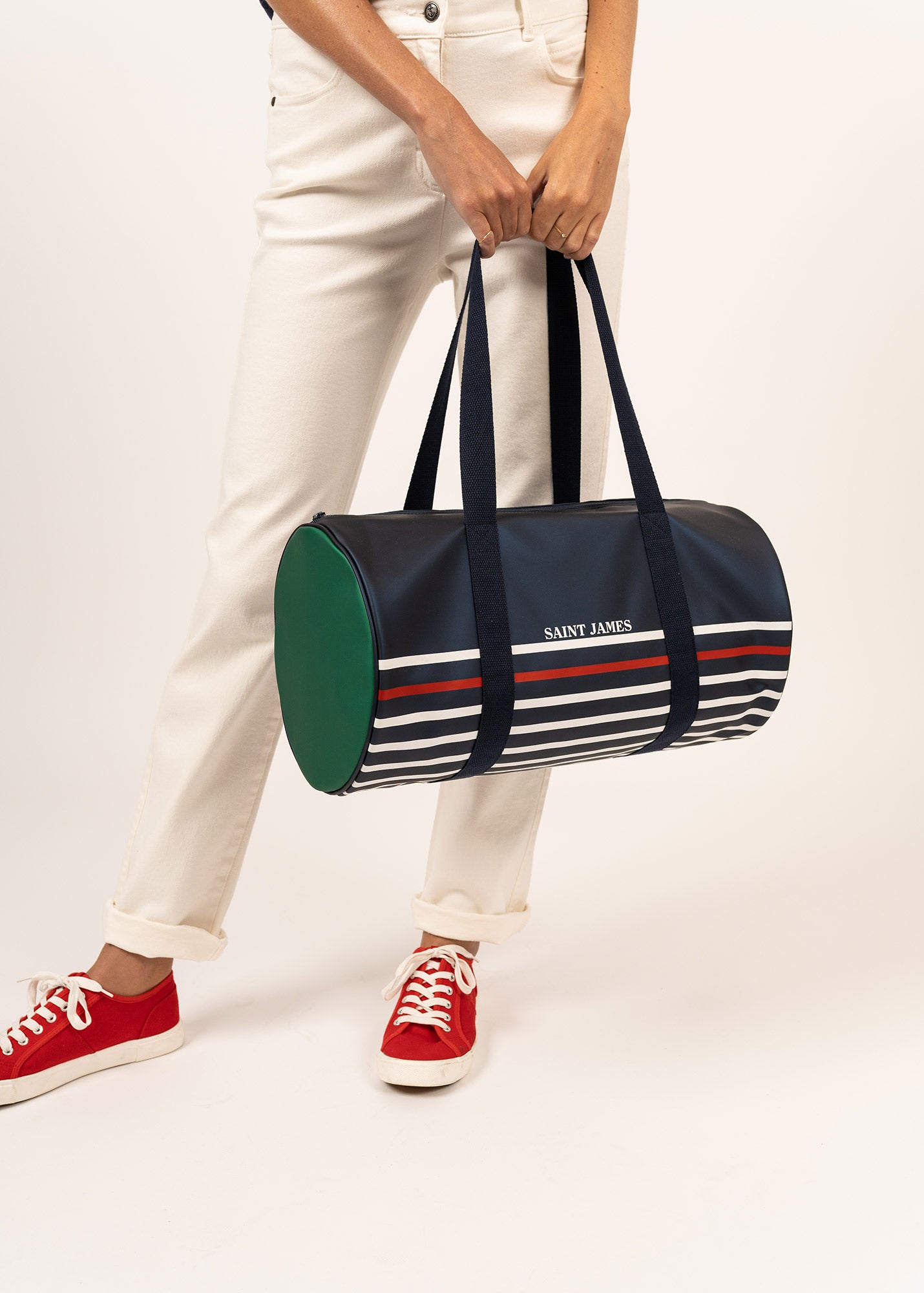 Sac bowling rayé (MARINE/CIRE)