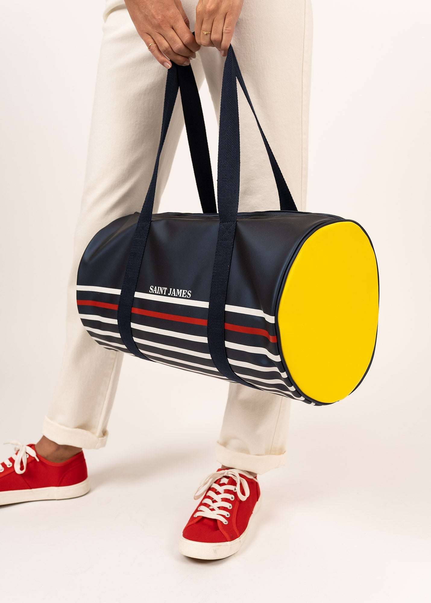 Sac bowling rayé (MARINE/CIRE)