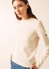 Pull marin uni Brégançon - en cachemire (ECUME)