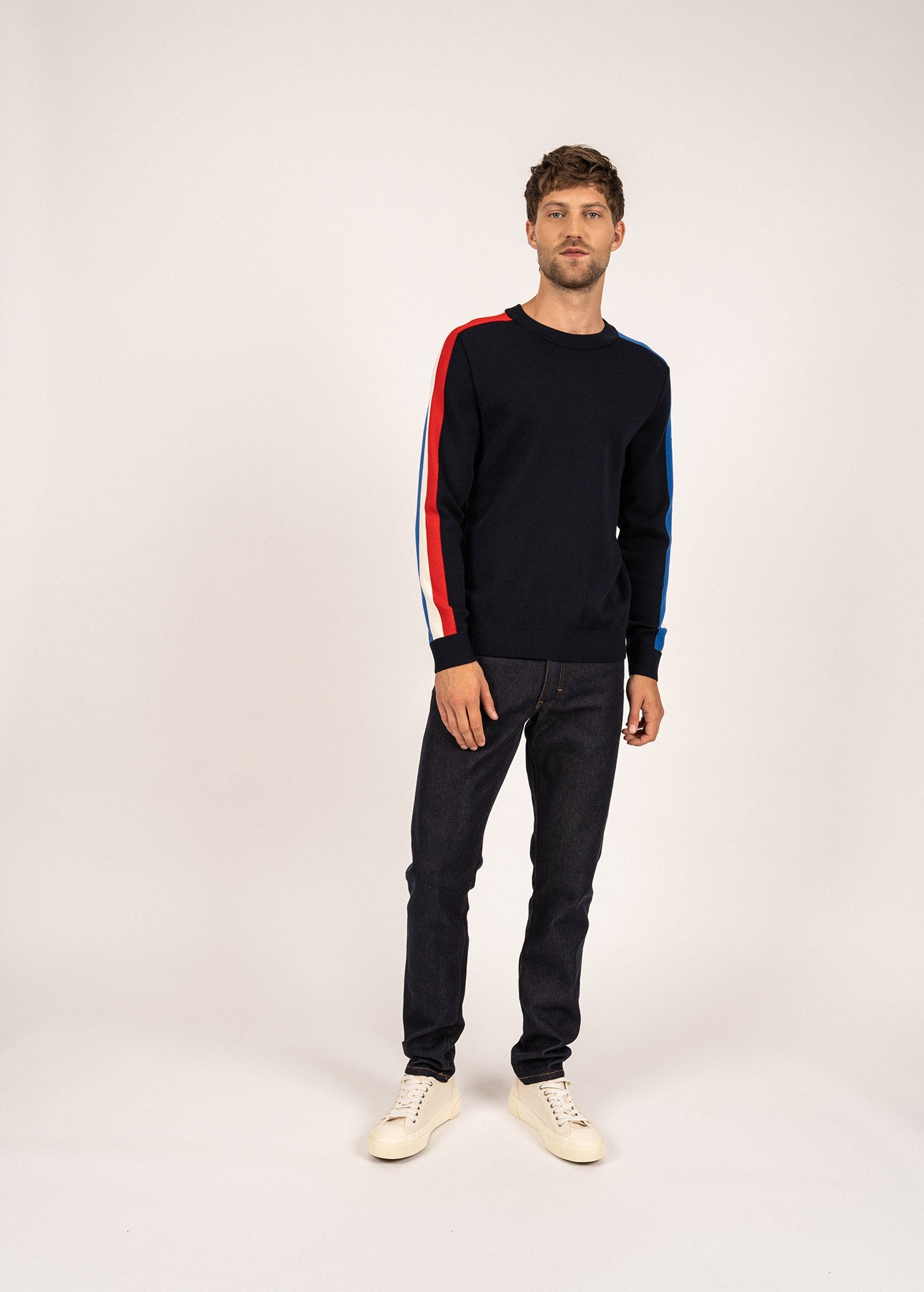 Pull raglan x l'Elysée (NAVY/GITANE/ECUME/TULIPE)