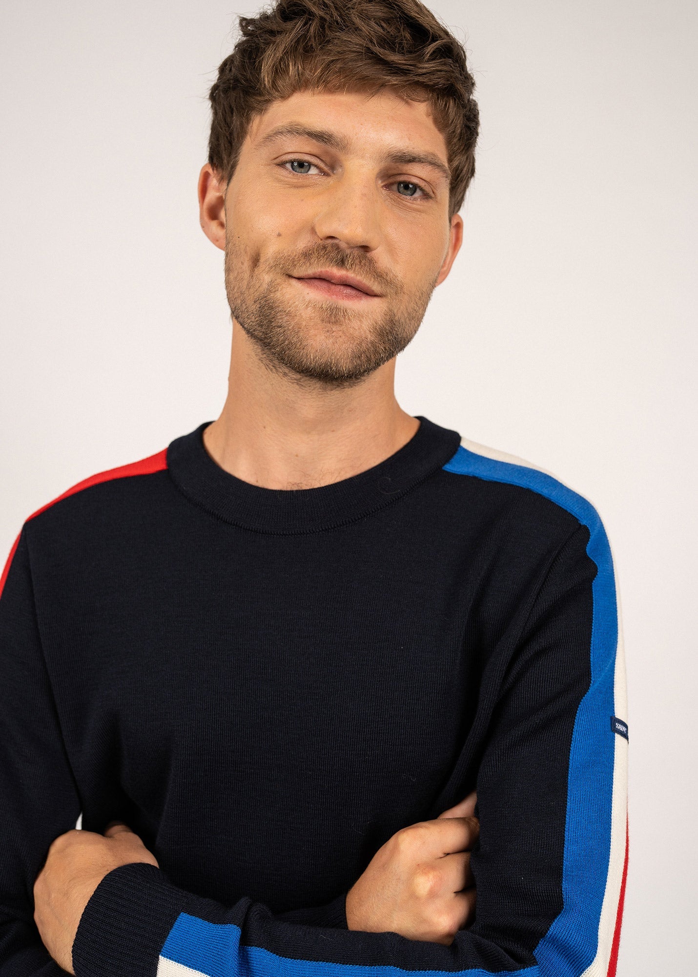 Pull raglan x l'Elysée (NAVY/GITANE/ECUME/TULIPE)