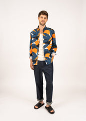 Chemise Clint (INDIGO/ORANGE FLUO)