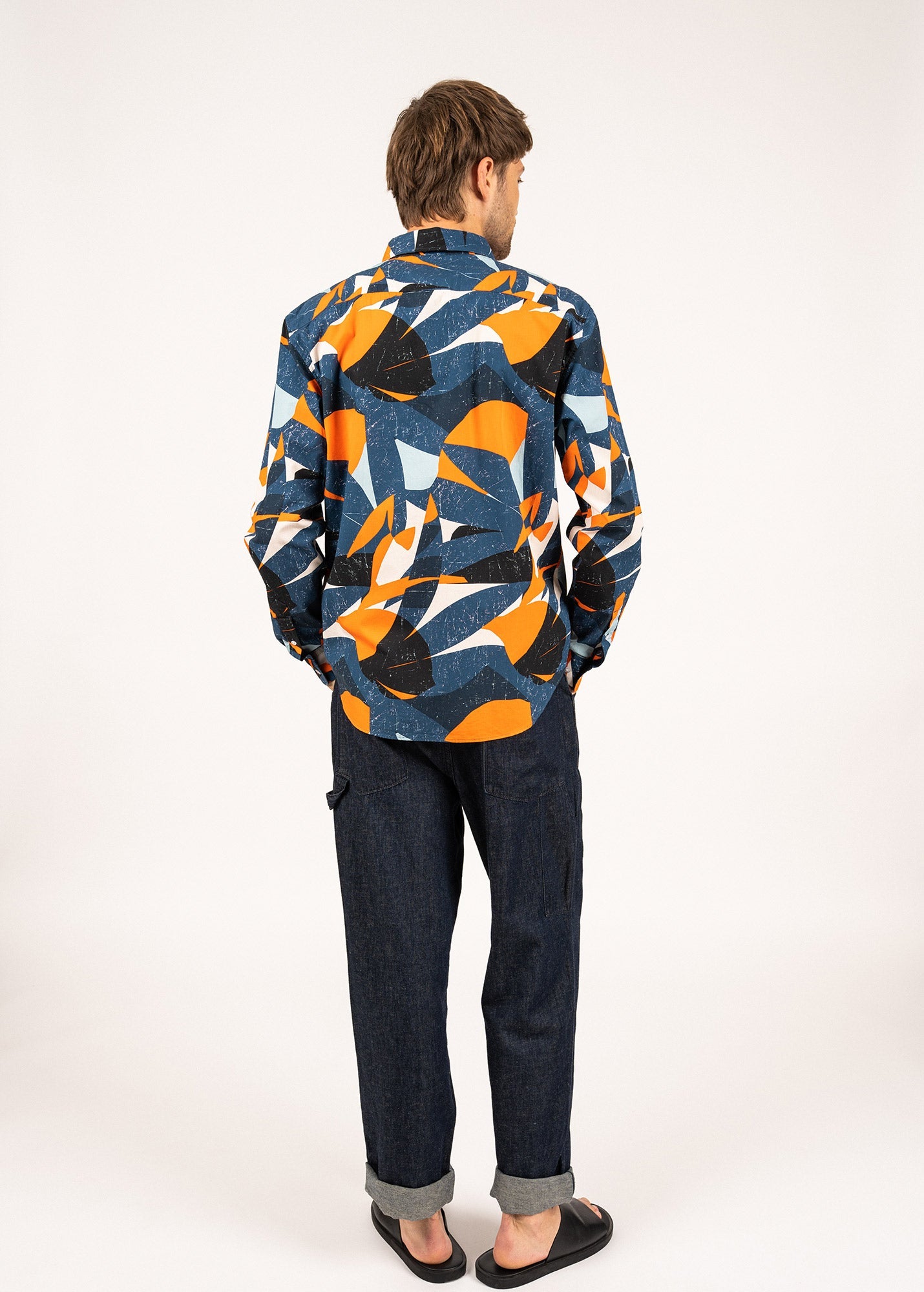 Chemise Clint (INDIGO/ORANGE FLUO)