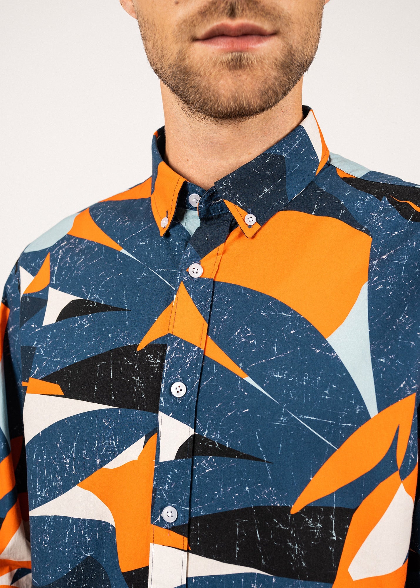 Chemise Clint (INDIGO/ORANGE FLUO)