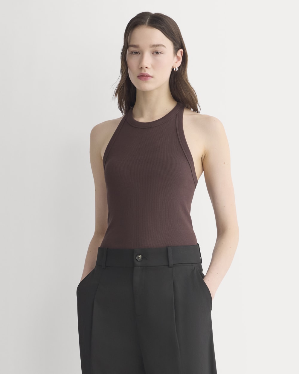 Luxe Rib Racerback Tank | Coffee Bean