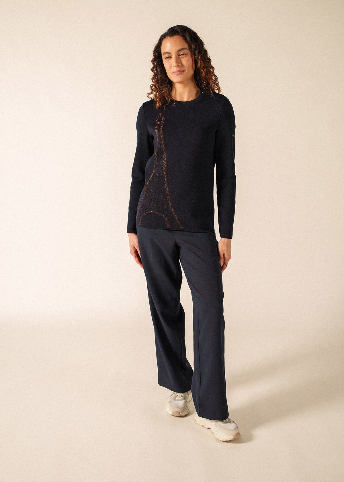 Pull Brégançon x La tour Eiffel (NAVY/BRONZE)