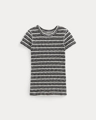 The Cozy Rib Tee | Bone / Black