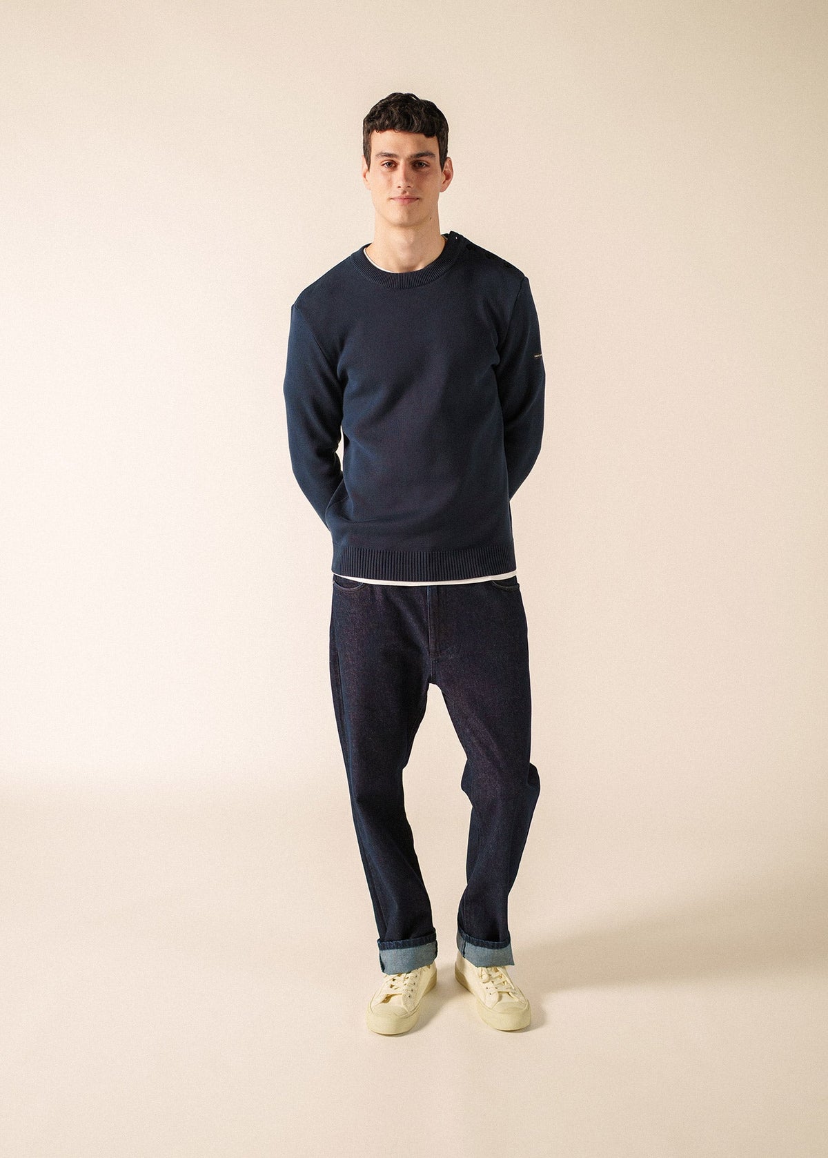 Pull marin Cancale coton (MARINE)