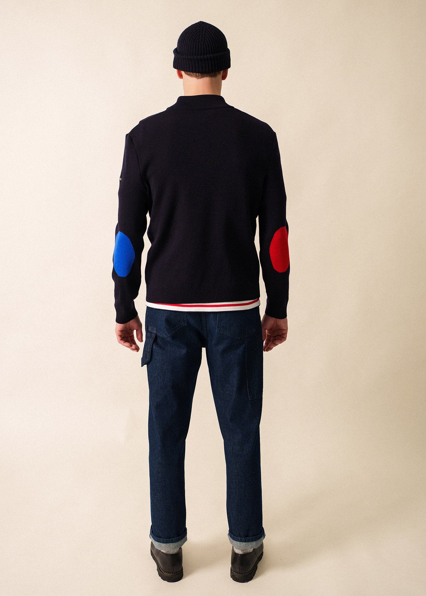 Pull à coudières x l'Elysée (NAVY/MULTICO)