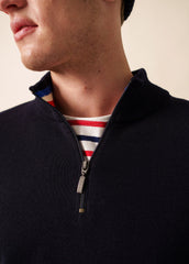 Pull à coudières x l'Elysée (NAVY/MULTICO)