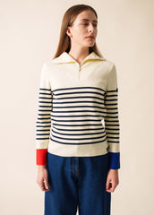 Pull Passerelle tricolore x l'Elysée (BLANC/MULTICO)