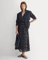 Maxi Dress in Silk Georgette | Floral/Black