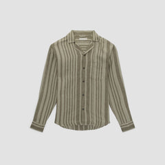 The Relaxed Linen Long-Sleeve Shirt | Seagrass / Kalamata