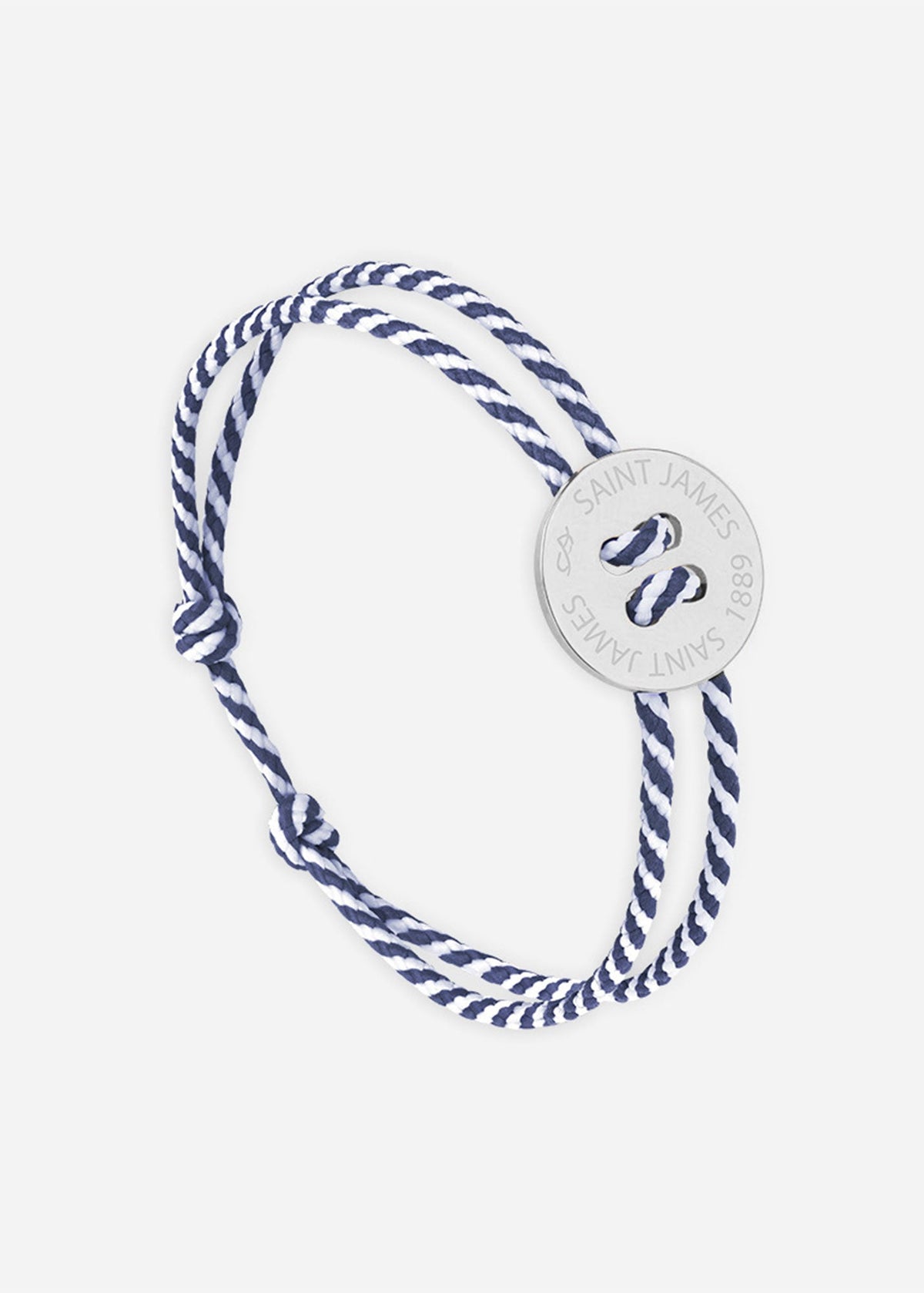 Bracelet Bouton x Le Vent à la Française (ARGENT/RAYE BLANC/MARINE)