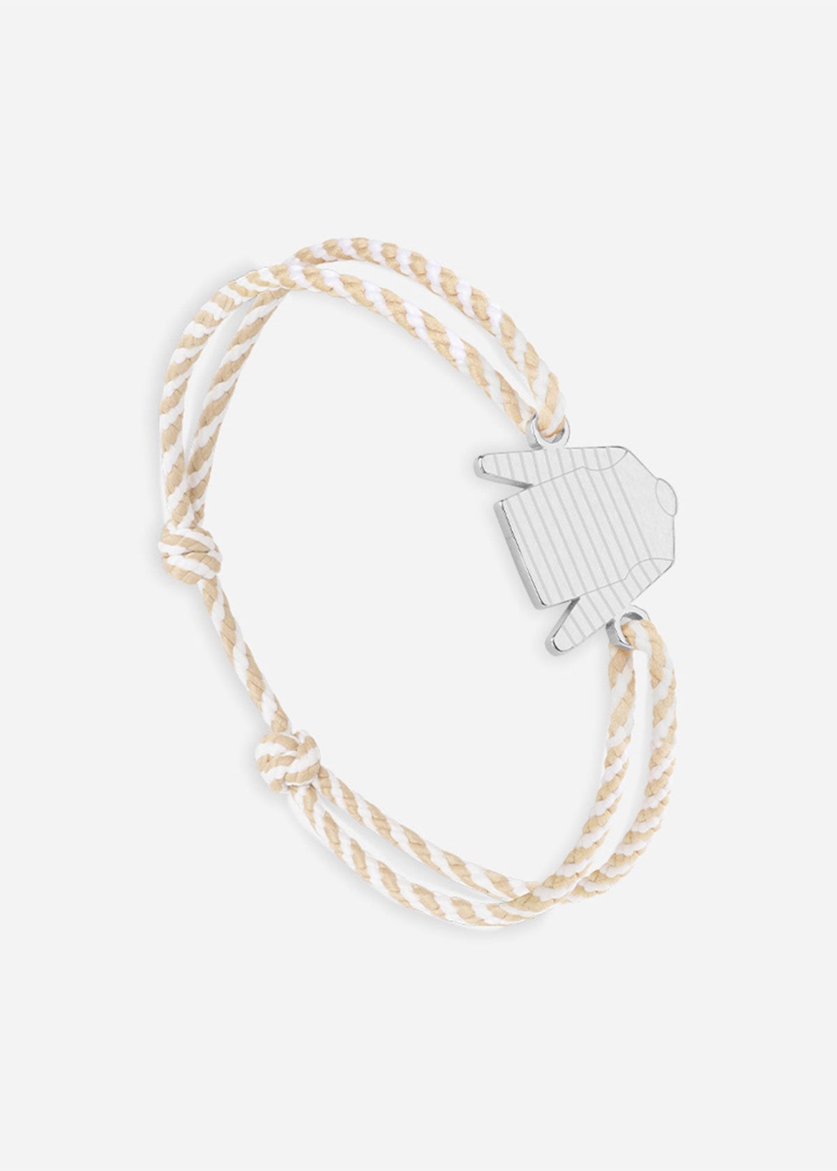 Bracelet Marinière x Le Vent à la Française (ARGENT/RAYE BLANC/BEIGE)