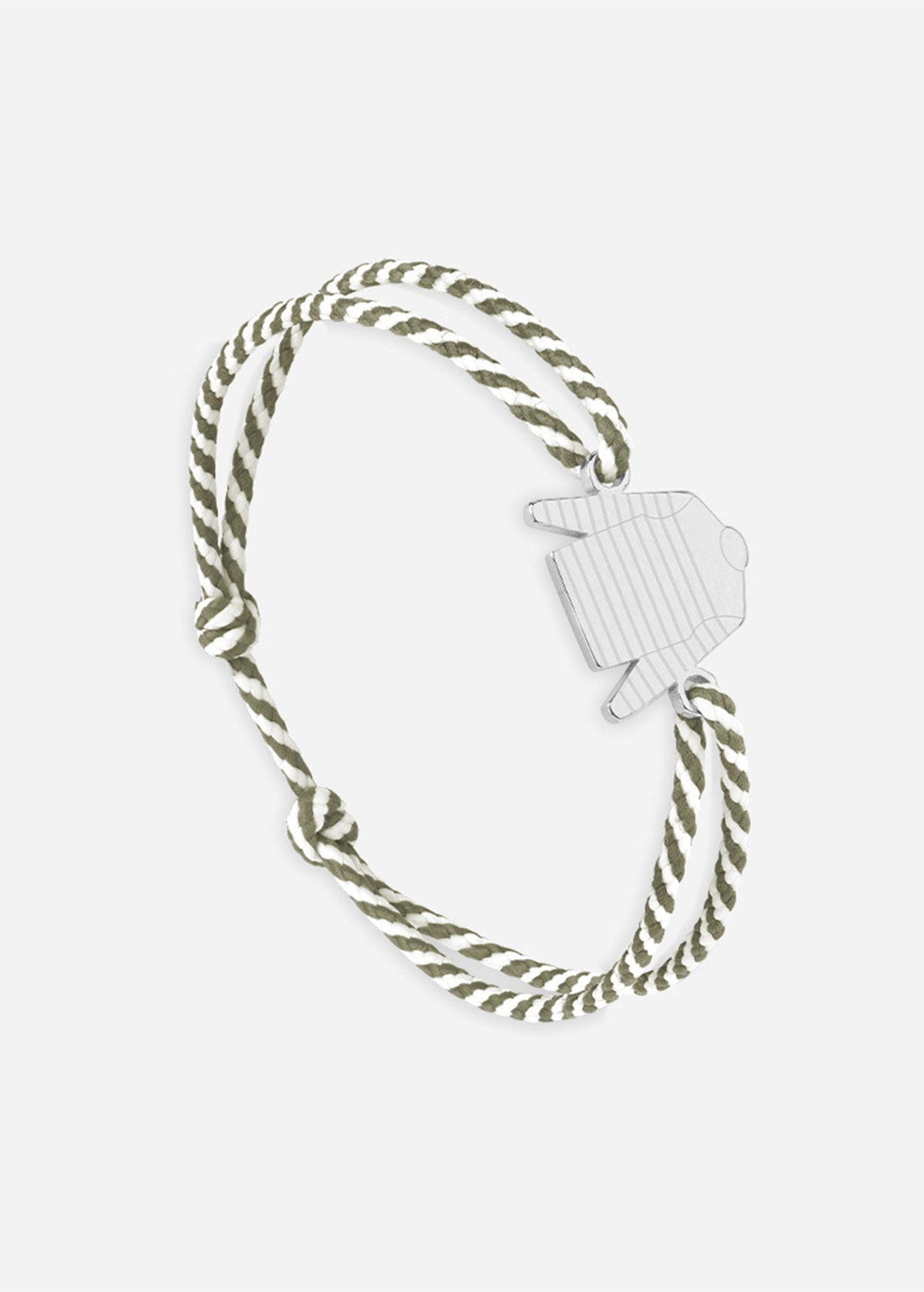 Bracelet Marinière x Le Vent à la Française (ARGENT/RAYE BLANC/KAKI)