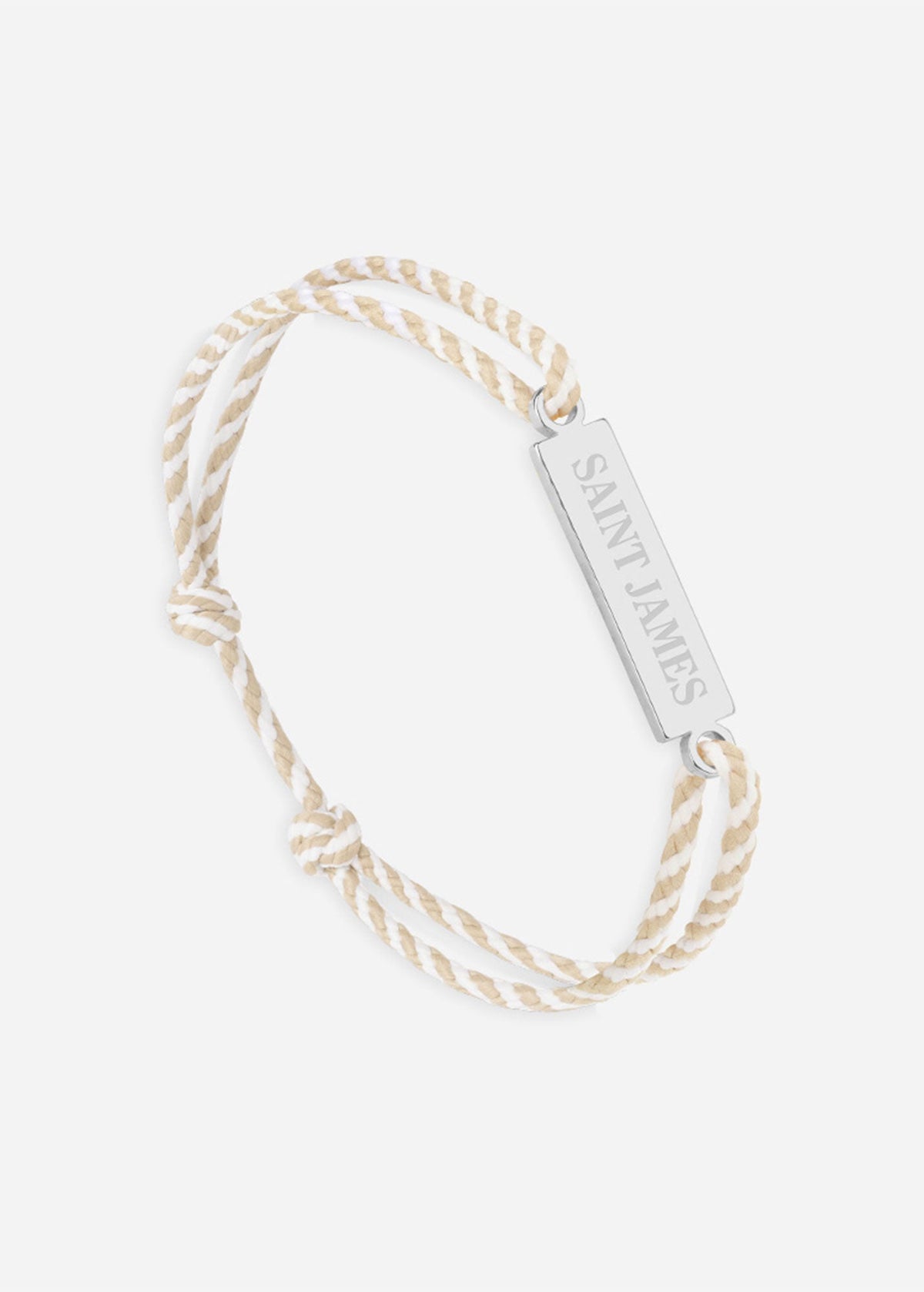 Bracelet Logo x Le Vent à la Française (ARGENT/RAYE BLANC/BEIGE)