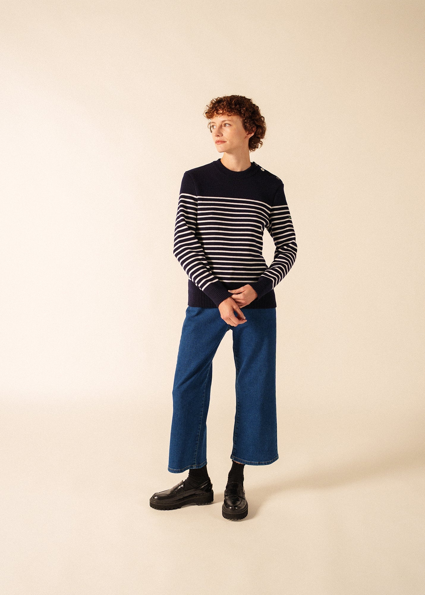 Pull marin Binic Phospho - en laine (MARINE/PHOSPHORESCENT)