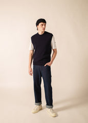 Pull Cancale sans manches (MARINE)