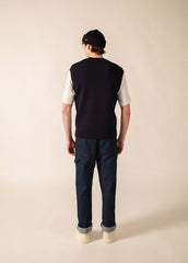Pull Cancale sans manches (MARINE)