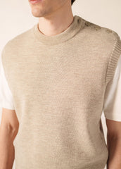Pull Cancale sans manches (BEIGE)