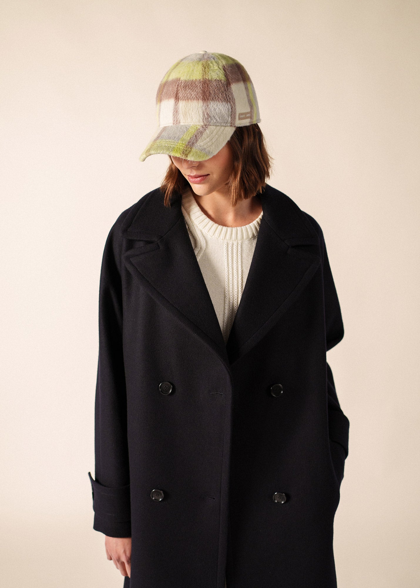 Casquette à carreaux (BLANC D'HIVER/BEIGE/AUBE)