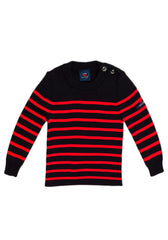 Pull marin rayé bébé Moussaillon - en laine mélangée (NAVY/ROUGE)