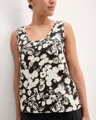 The Scoop Tank in Linen | Black / Bone Floral
