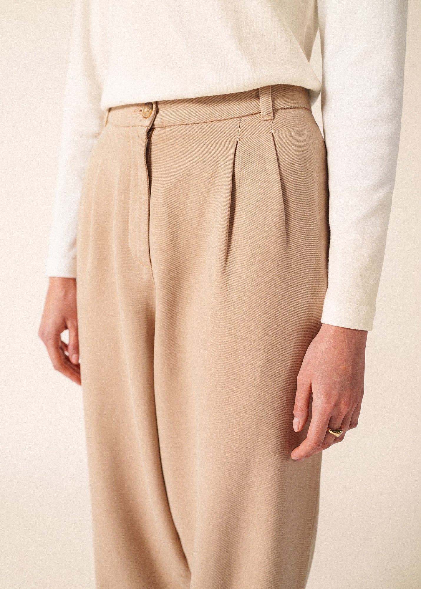 Pantalon Barrel (BEIGE FONCE)