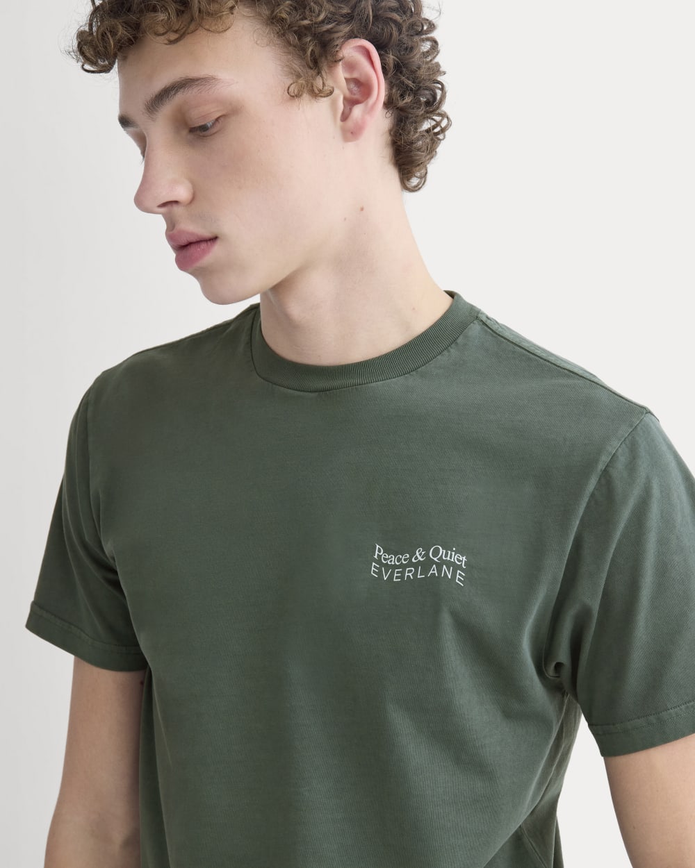 Saintjamesa x Peace & Quiet Graphic Logo Tee | Pine