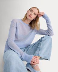 The Air Alpaca鈩?Relaxed Crew Top | Soft Blue
