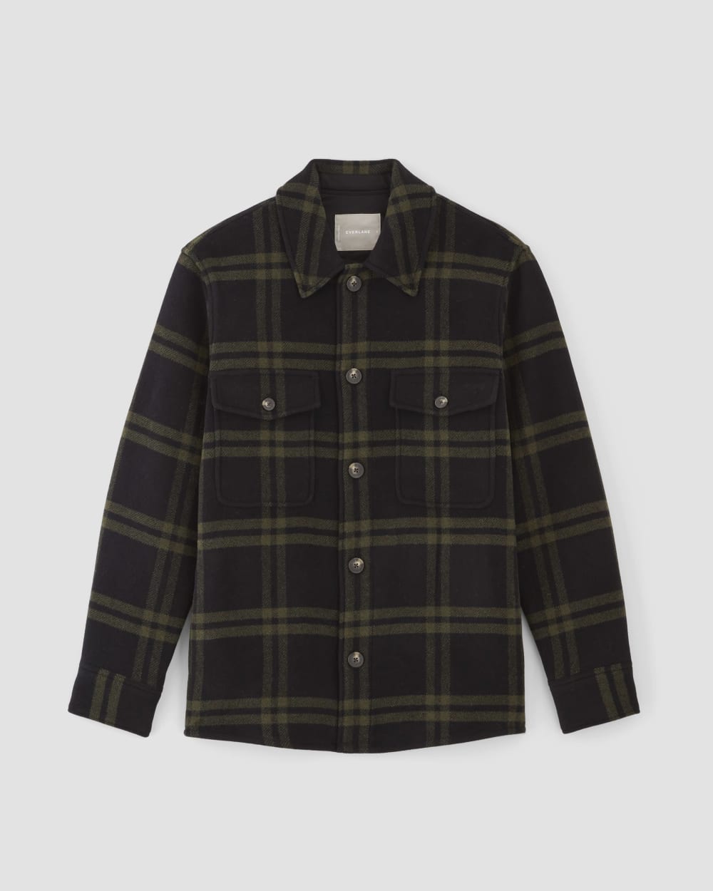 The ReWool搴?Oversized Shirt Jacket | Black / Olive
