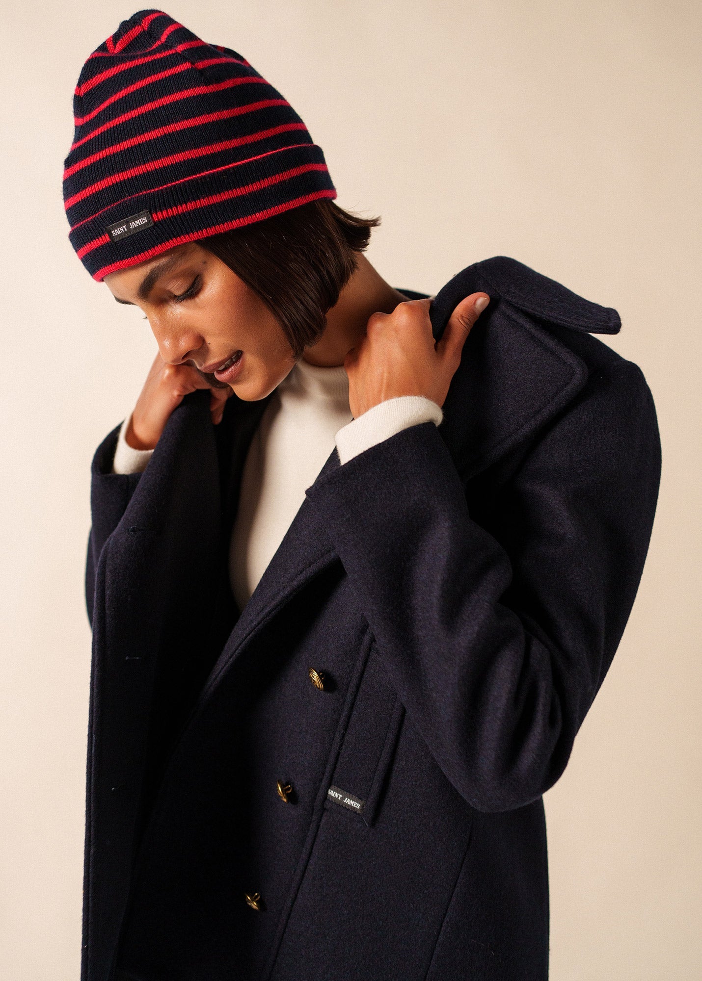 Bonnet marin Cartier - rayé (NAVY/TULIPE)