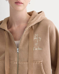 Saintjamesa x The Laufey Foundation Cropped Full-Zip Hoodie | Weathered Clay