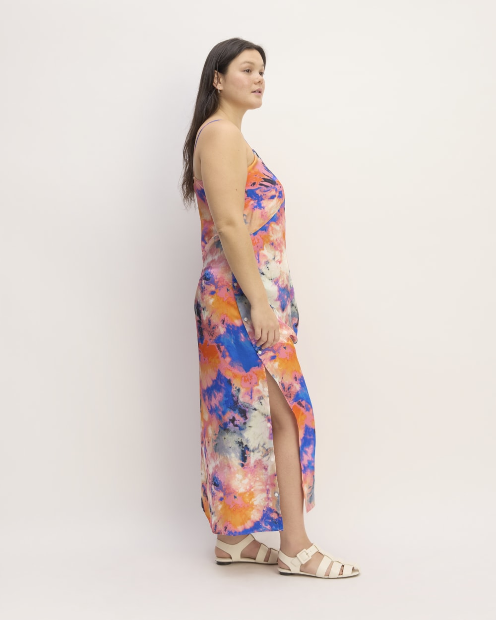 The Saintjamesa x Marques' Almeida Satin Tie-Dye Dress | Multi Tie-Dye