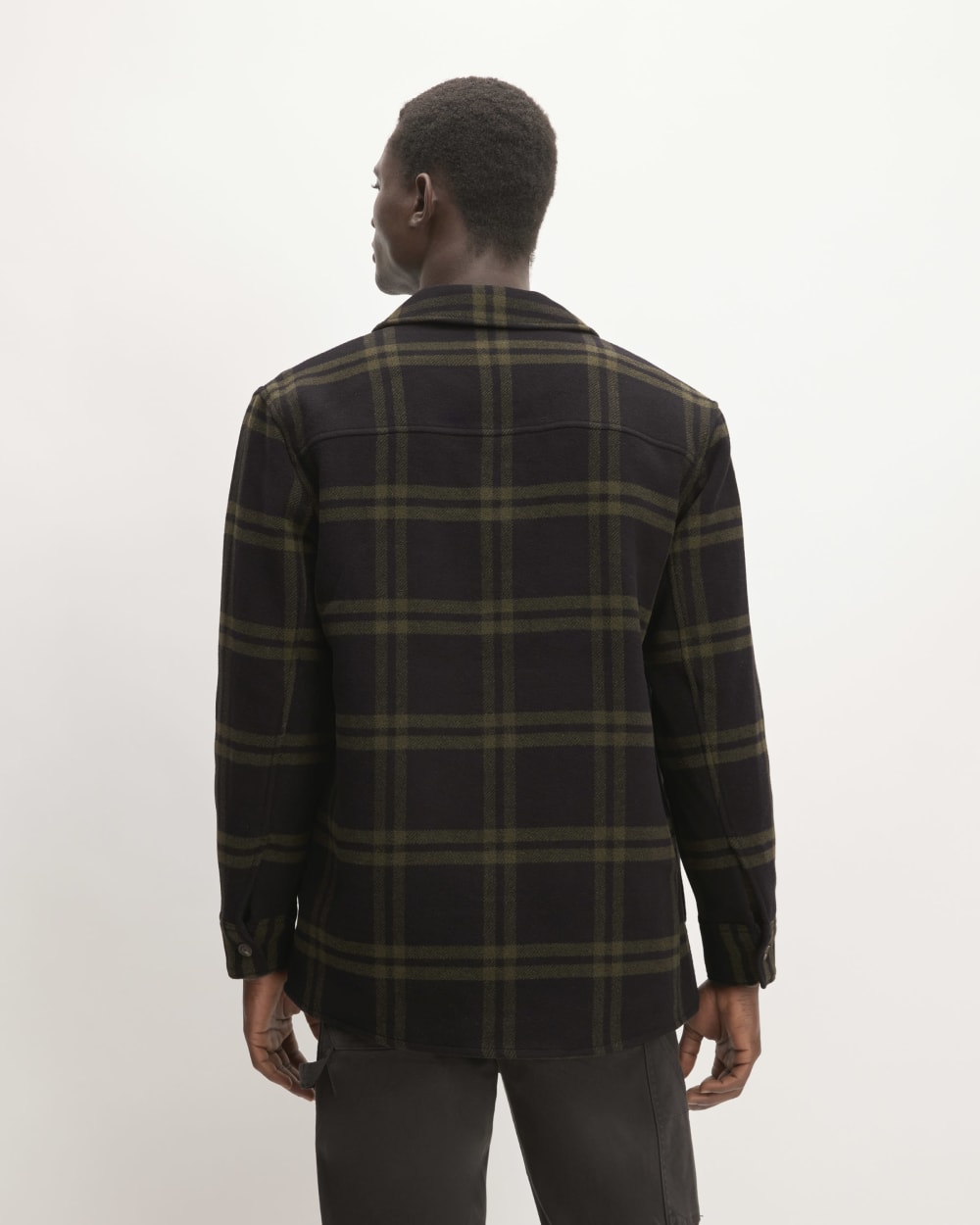 The ReWool搴?Oversized Shirt Jacket | Black / Olive