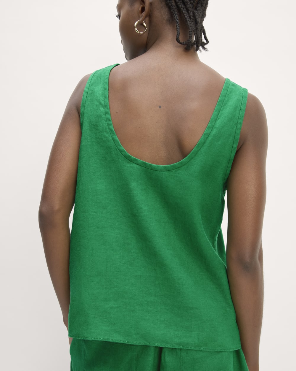 The Scoop Tank in Linen | Grass Green