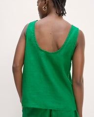 The Scoop Tank in Linen | Grass Green