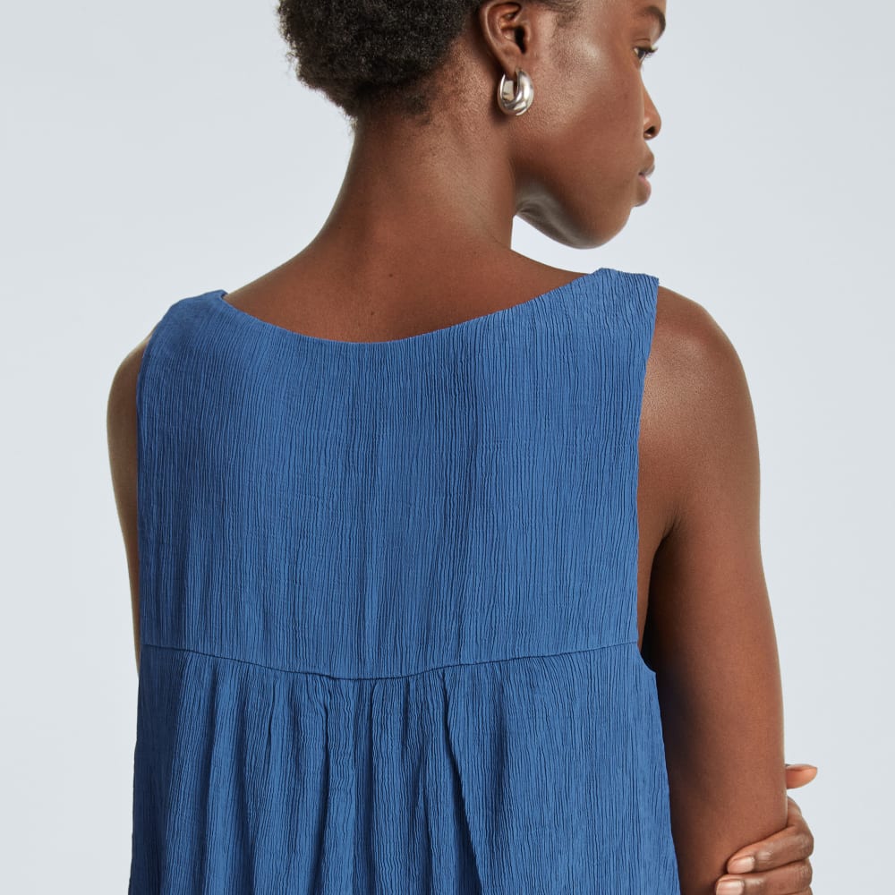 The Naia鈩?Ripple Tank Dress | Deep Blue