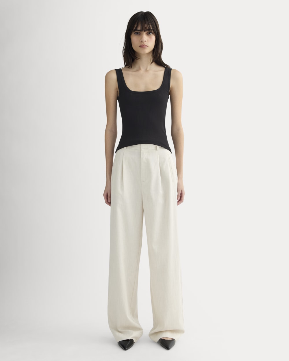 The Luxe Rib聽Square-Neck Tank | Black