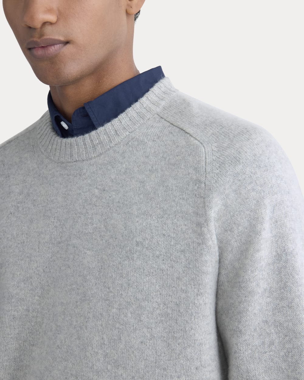 Midweight Cashmere Crew | Heathered Grey