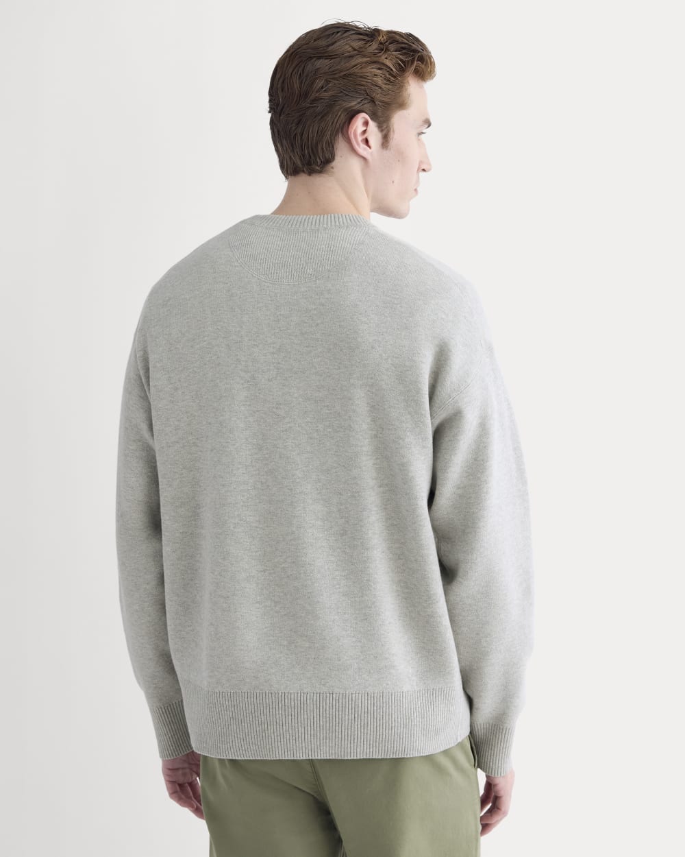 Luxe Merino Double-Knit Sweater | Heathered Grey