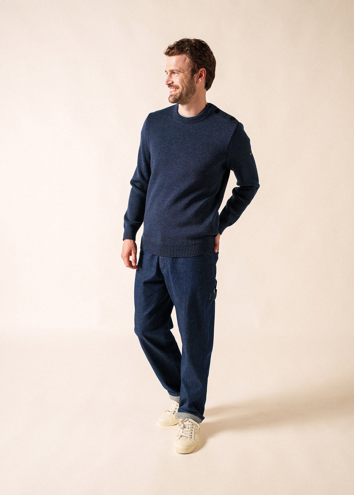 Pull marin Cancale (BLEU CHINE)
